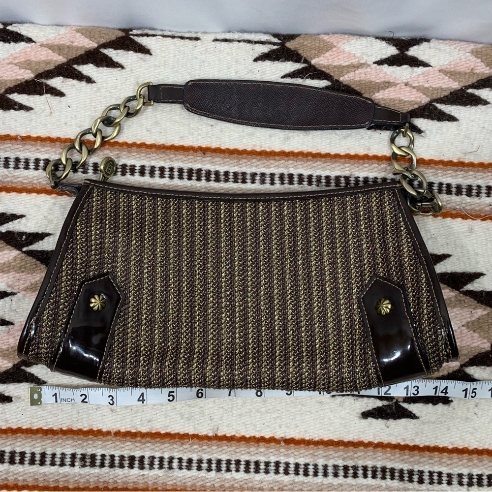 Vintage Eric Javits New York Woven Jute Shoulder Bag with Leather Trim - Picture 7 of 9